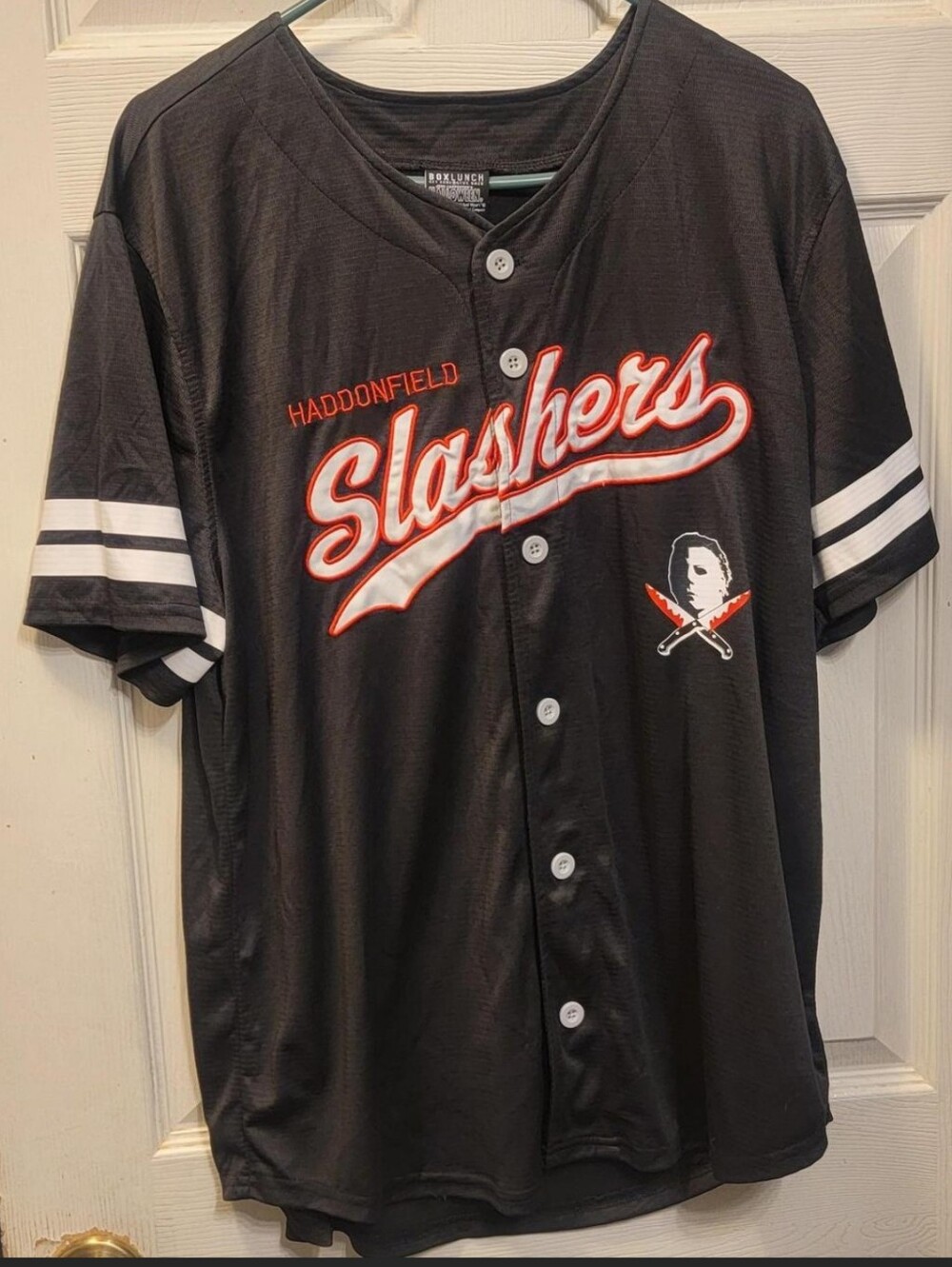 BoxLunch exclusive Halloween Haddonfield Slashers baseball jersey size XL
